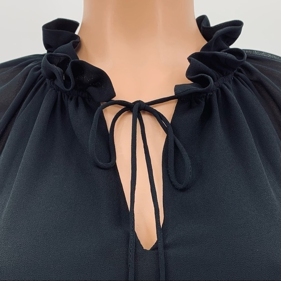 MICHAEL Michael Kors Black Chiffon Blouse Top - Picture 4 of 8